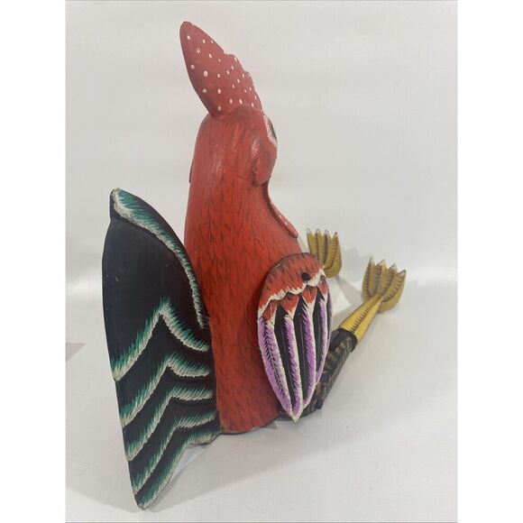 Pier One Imports Wooden Hand Painted Primitive Folk Art  Rooster Shelf Sitter - Picture 3 of 9